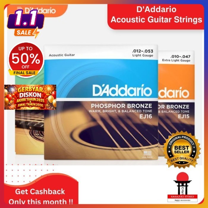 สายกีต้าร์โปร่ง Daddario EJ13 EJ15 EJ16 EJ26