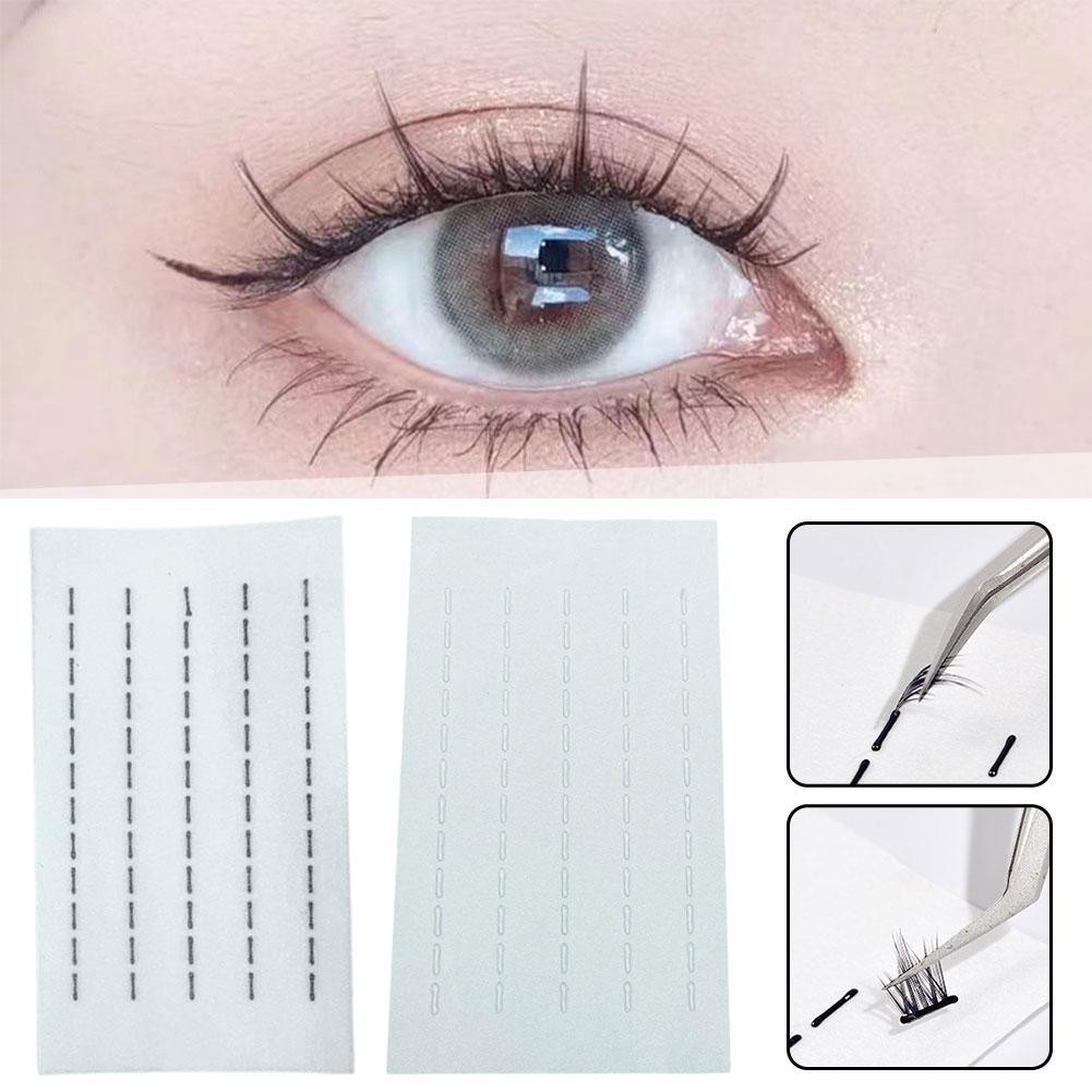 ZAII ขนตาปลอมแบบมีกาวในตัว Jelly Strip ขนตาปลอมแถบกาว 2 สีนํากลับมาใช้ใหม่ L8n9 ZAII