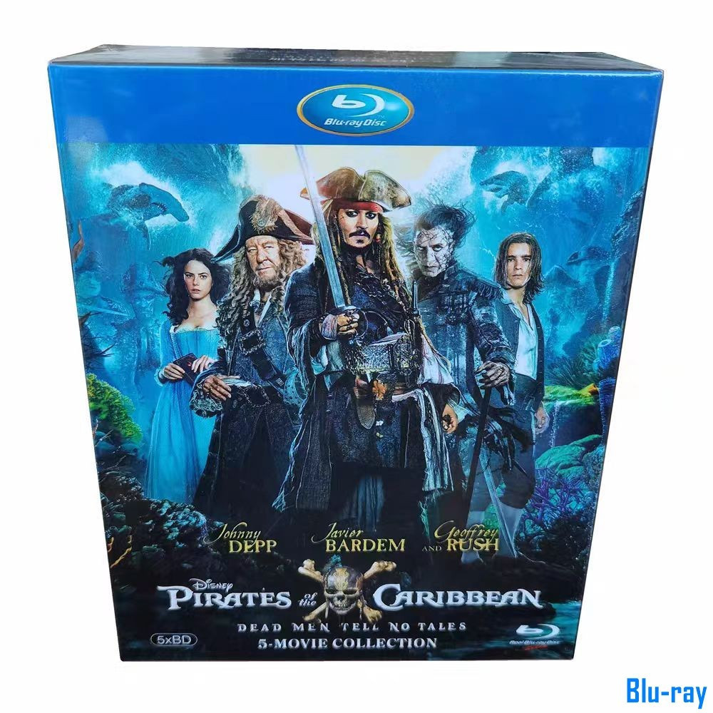 [ใหม่เอี่ยม SEALED] American Movie Pirates Of The Caribbean 1-5 Movie Collection Box Set 5-Disc Blu-