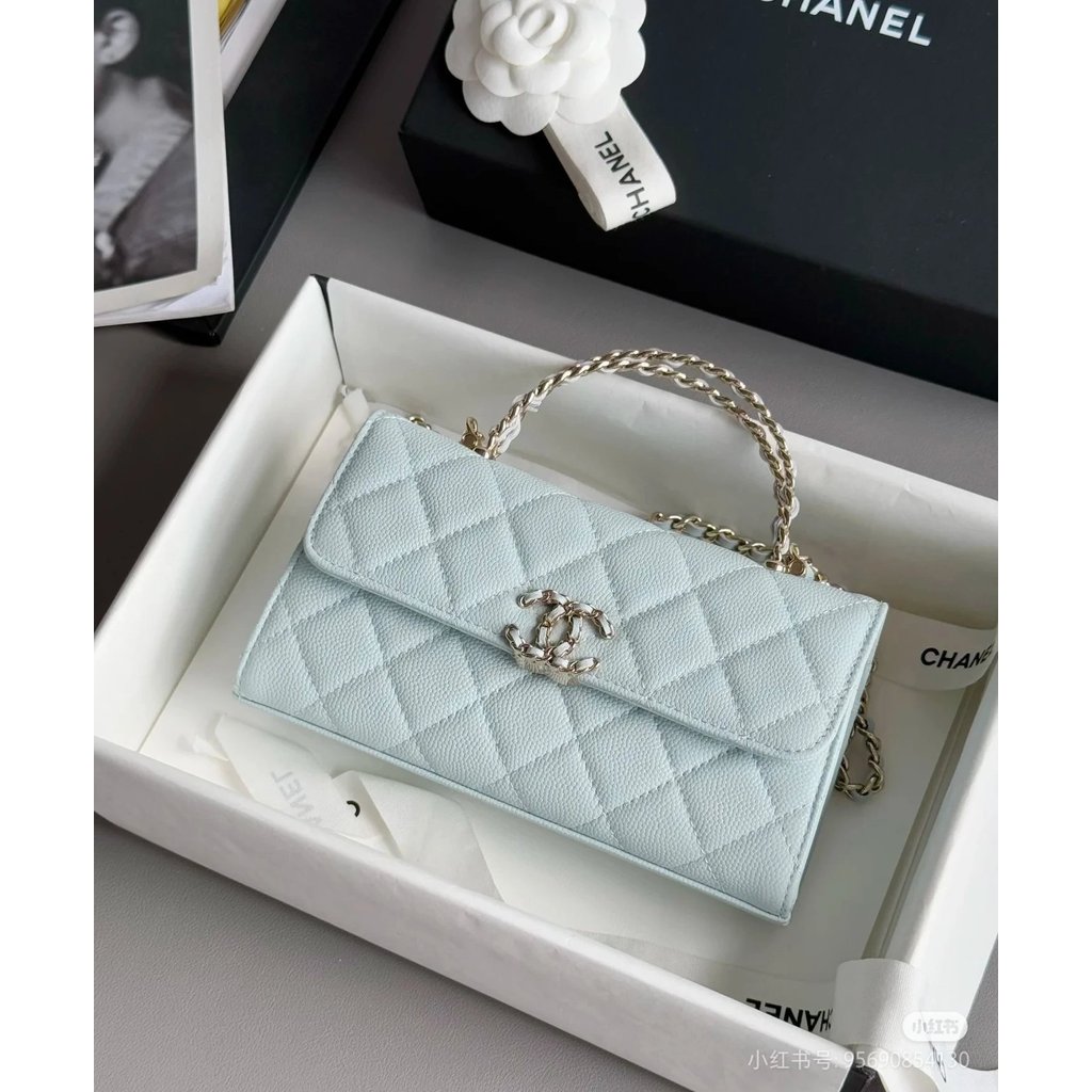 กระเป๋าสีดําสีขาวสีฟ้าสีชมพูสีเขียว Handle kelly kelly Diagonal Bag 25s