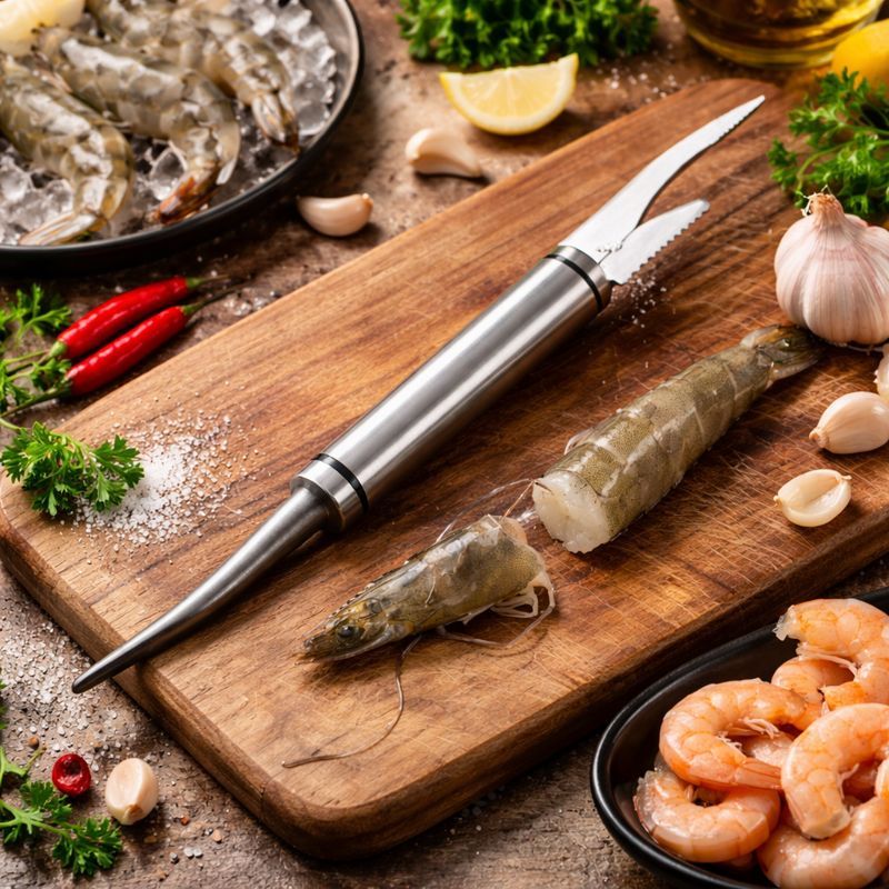 มีดแกะกุ้งอเนกประสงค์ แกะเปลือกกุ้งง่ายและปลอดภัย ใบมีดออกแบบพิเศษ ใช้สะดวกในครัว - รูปที่ 2