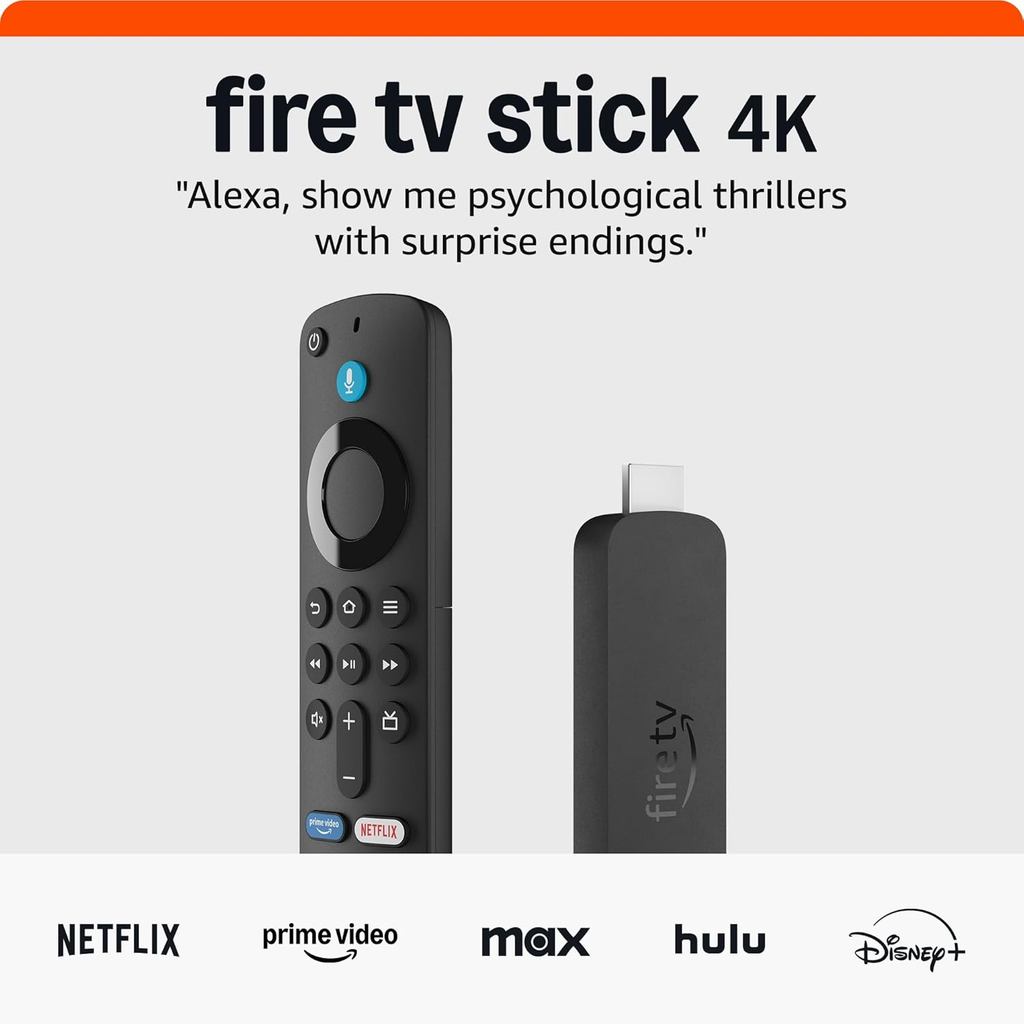 Fire TV Stick 4K (รุ่นใหม่ล่าสุด) พร้อม AI-powered Fire TV Search, Wi-Fi 6, สตรีมภาพยนตร์ 1.8 ล้านแล