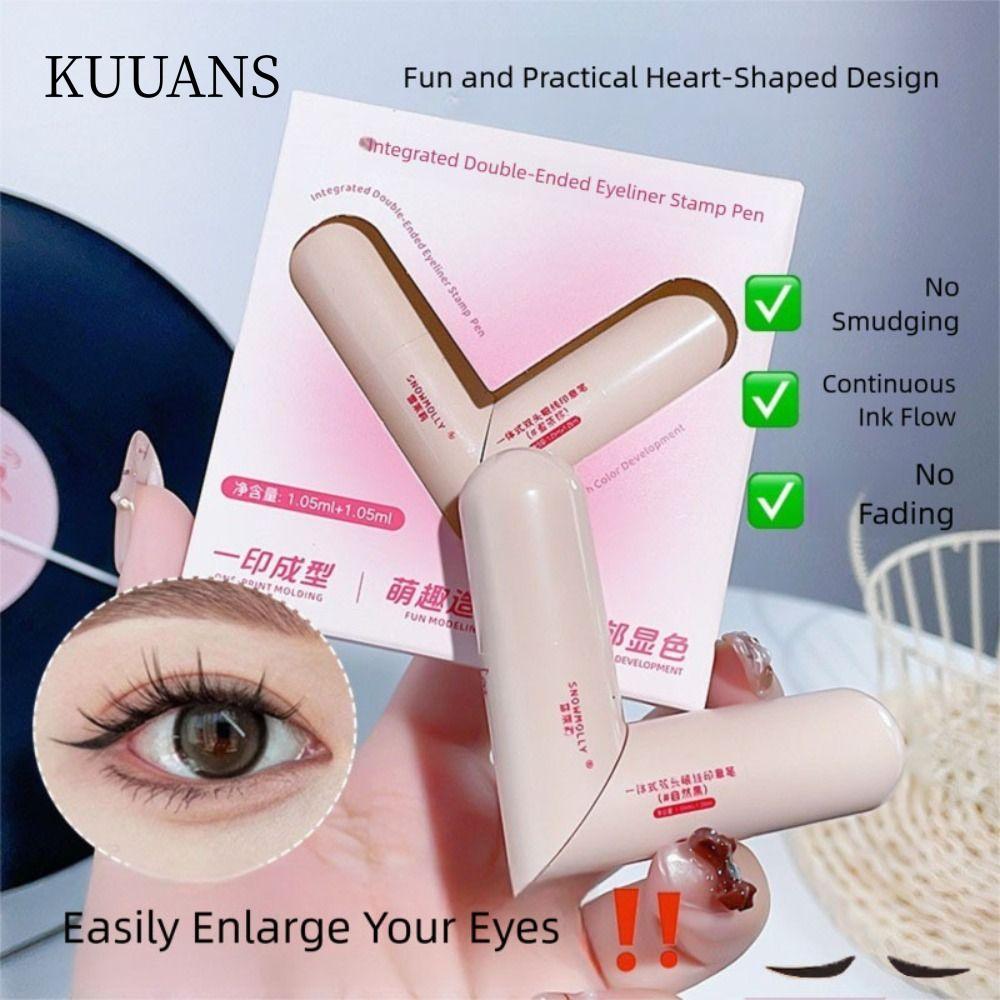 KUUANS Eye Liner Stamp, Long Lasting Folding Eyeliner Stamp, Portable ใช้งานง่าย Waterproof Eyeliner
