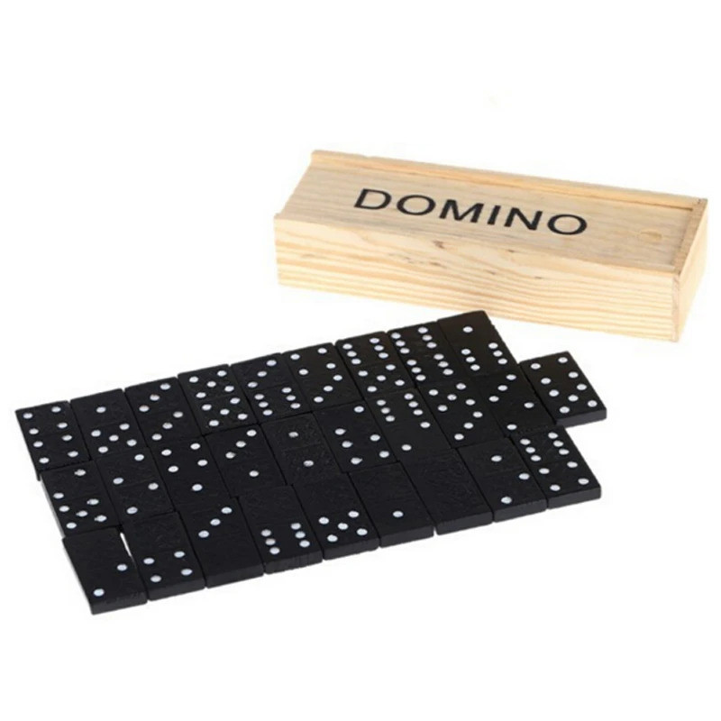 28 ชิ้น/เซ็ตไม้ Domino Board Travel ตลกตารางเกม Domino ของเล่นเด็กการศึกษาของเล่นสําหรับของขวัญเด็ก
