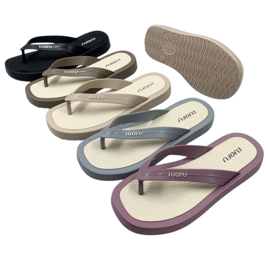 OS LUOFU รองเท้าแตะยางธรรมดาสําหรับผู้หญิงนําเข้า Soft Light E7194BB-BRE01 (AX5)