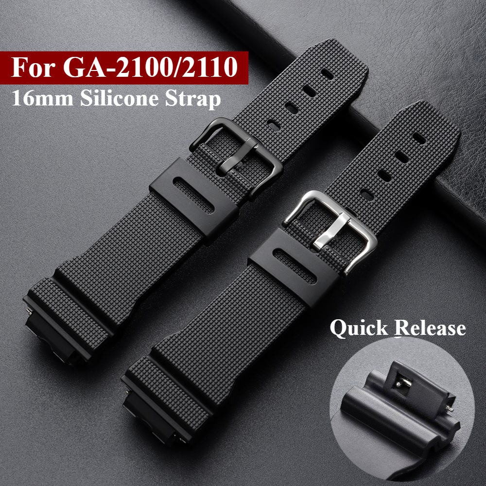 Quick Release สายนาฬิกาซิลิโคนสําหรับ Casio G-shock GA-2100 16 มม.ยางเรซิ่นนาฬิกา GA2110 GA2100 ผู้ช