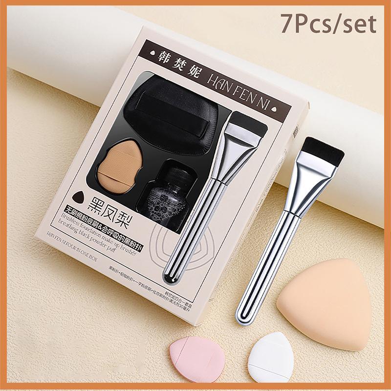 [savemoneyeveryday] Triangle ck พัฟแต่งหน้า 7 ชิ้น/เซ็ต Flat-head Foundation Brush Cleaner Mini Fing