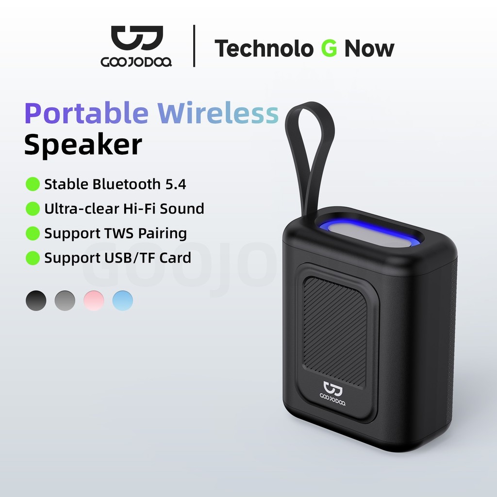 GOOJODOQ ผ้าลําโพงบลูทูธ RGB แสงคุณภาพสูง Hi Fi คุณภาพเสียงรองรับ TF/USB Playback