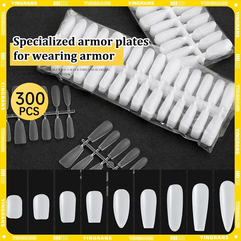 [yingrans] 300 ชิ้น/ถุงเคล็ดลับเล็บปลอม Matte Coverage โปร่งใสเล็บปลอมเคล็ดลับเล็บเจล Extension Diy ฝึกเล็บเครื่องมือ TH