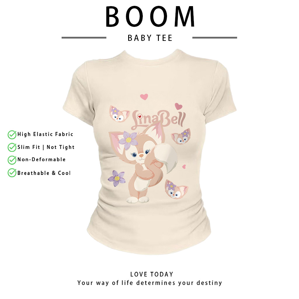 COD（จัดส่งภายใน 24 ชั่วโมง）เสื้อสาวอวบ เสื้อครอปท็อป แขนสั้น babytee สไตล์เกาหลี y2k T-shirt | LinaBell