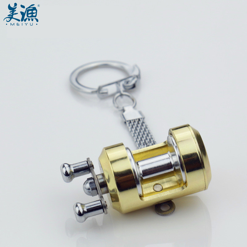 Beautiful Fishing Drum-shaped Keychain Small and Compact Fishing reel keychain Christmas gifts ST3