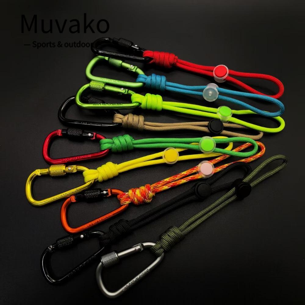 MUVAKO เชือกพาราคอร์ดพวงกุญแจ ขนาด 18 ซม. พร้อมห่วงสำหรับห้อยขวดน้ำกลางแจ้ง