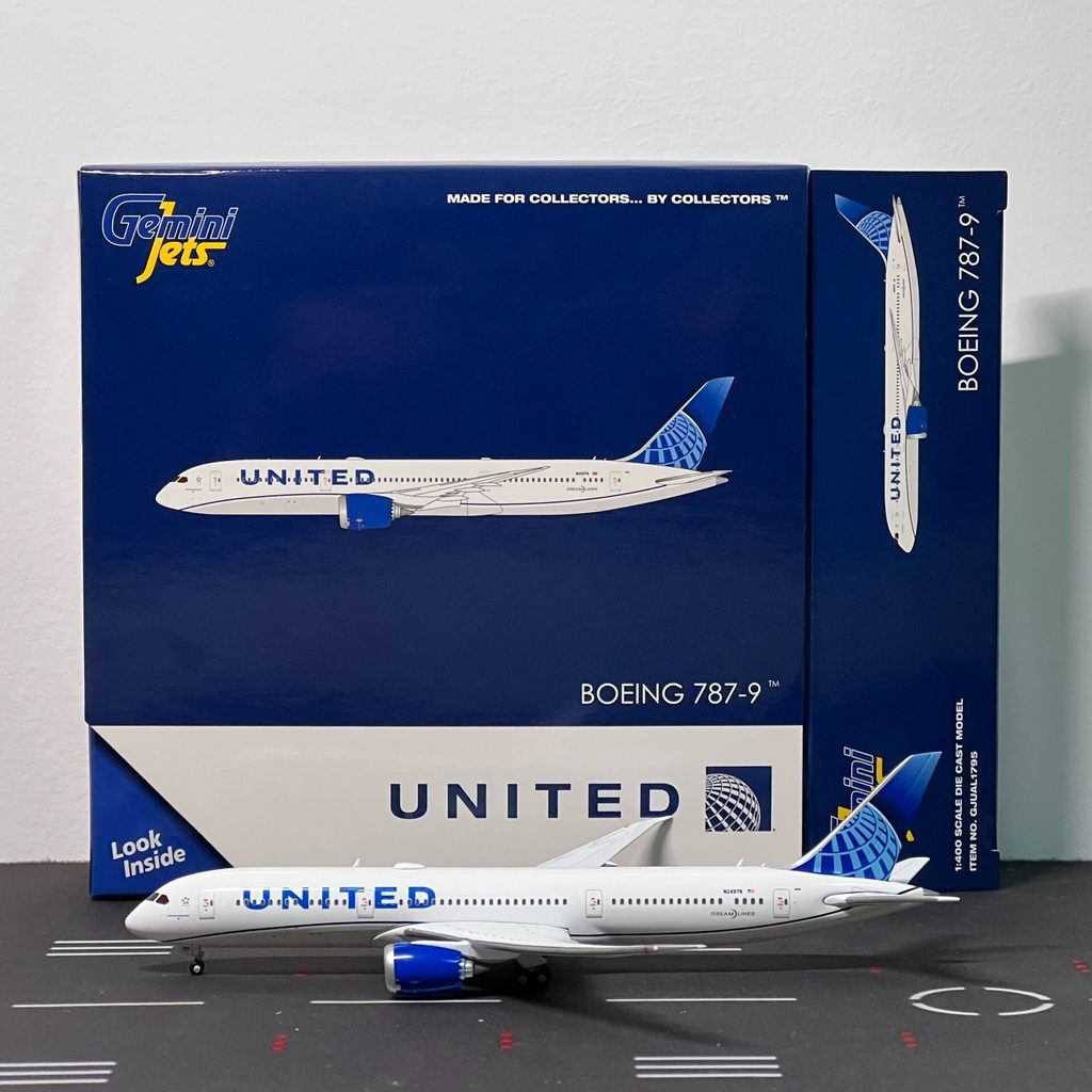 Geminijets 1: 400 เครื่องบินรุ่น United Airlines Boeing 787-9 N24976 GJUAL1795 ยี่ห้อใหม่ไม่มีจัดส่ง