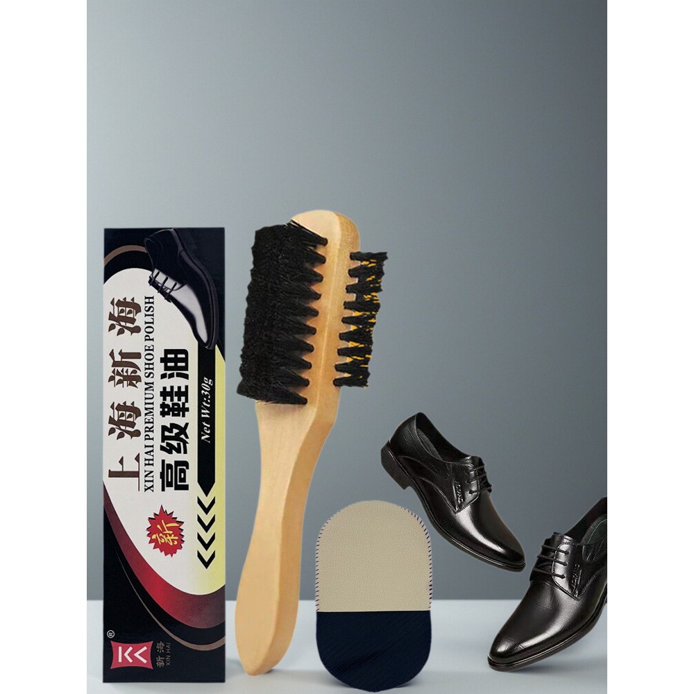 Shanghai Xinhai ยาขัดรองเท้าไฮไลท์รองเท้าหนังสีดําไม่มีสีสีน้ําตาลหนัง Care รองเท้าขี้ผึ้งของแท้หนัง