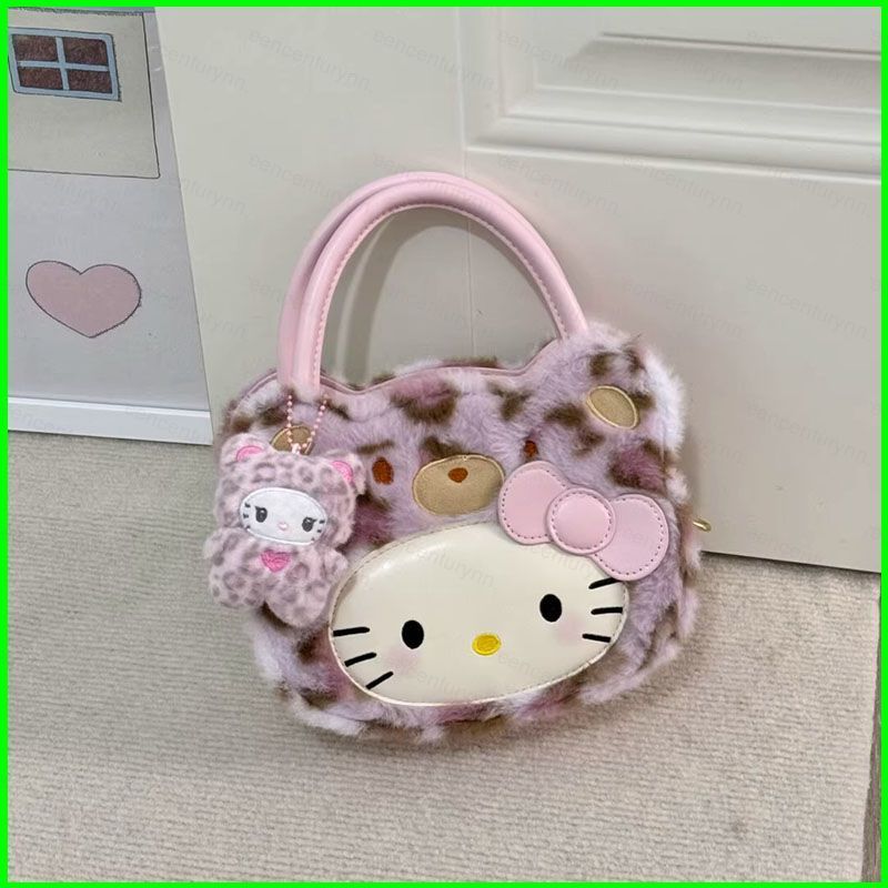 กระเป๋าถือสไตล์เกาหลีย้อนยุค พิมพ์ลายเสือดาวและHello Kitty ออกแบบทันสมัย อเนกประสงค์