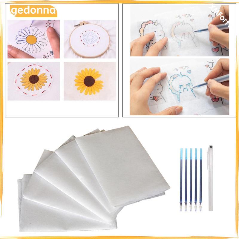[gedonna] 5xFabric Transfer Paper ที่ละลายน้ําได้เย็บปักถักร้อย Stabilizer Topping พร้อมปากกา ราคา ถูกที่สุด ดีลบีเคเค แกลเลอรีภาพที่ 5