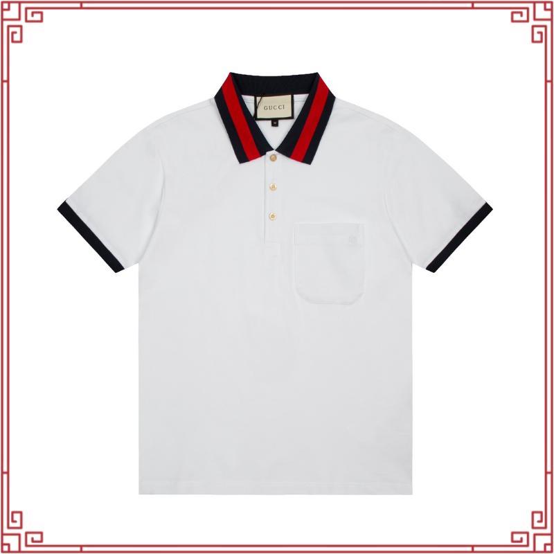 ใหม่อินเทรนด์All-Match Contrastสีคอปกออกแบบแฟชั่นธุรกิจLapel POLOเสื้อแขนสั้นQTE6