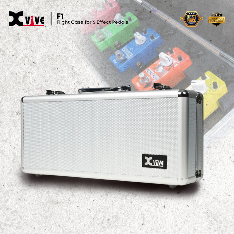 เคสเที่ยวบิน XVIVE F1 สําหรับแป้นเหยียบเอฟเฟกต์ 5 ตัว พร้อมสาย Link ( F-1 / Xvive-F1 )