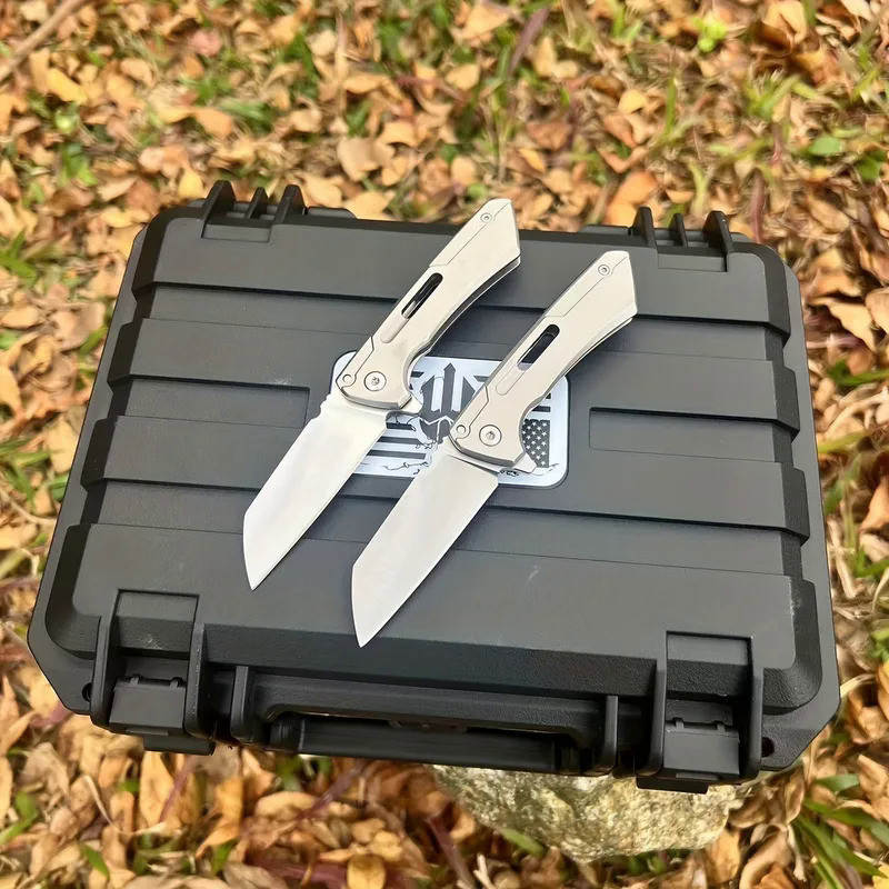 มีดพับ CNC โลหะสำหรับ EDC มีด D2 Tanto ใบมีดยุทธวิธีกลางแจ้งแคมปิ้งเครื่องมือ 16.2cm
