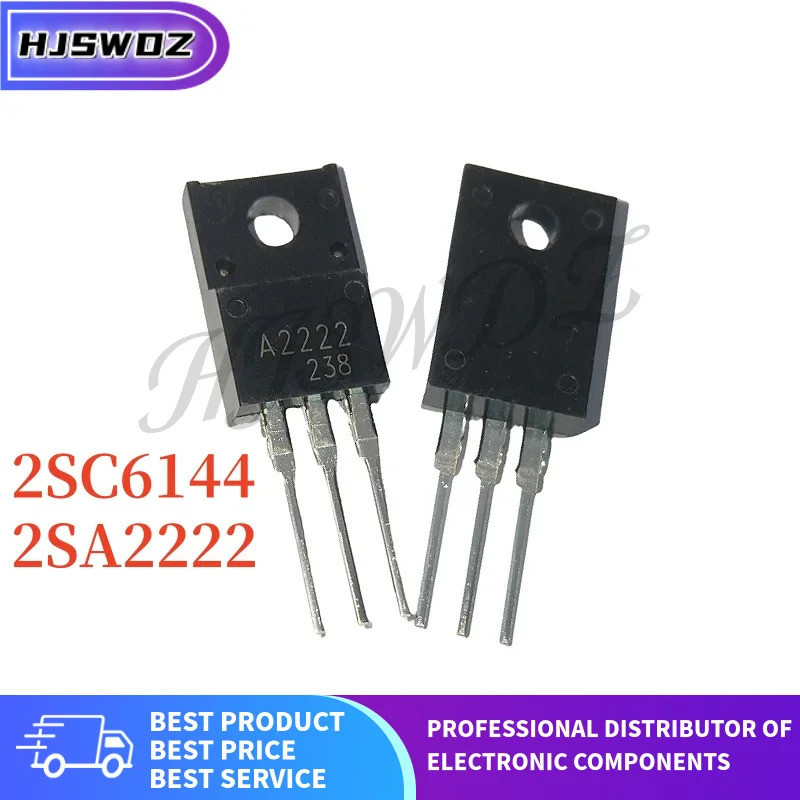 10pcs ใหม่ 2SA2222 2SC6144 TO-220F A2222 C6144 TO-220 อย่างละ (5 ชิ้น A22 + 5 ชิ้น C6144) ในสต็อกชิป