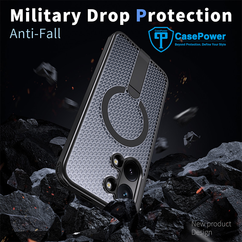 CasePower เคสแม่เหล็กสําหรับ Xiaomi POCO X8 Pro Max X7 Pro F8 Ultra F7 F8 Pro เคสโทรศัพท์วงเล็บมัลติฟังก์ชั่น Hollow การกระจายความร้อนกลางแจ้ง Anti Fall ฝาหลัง