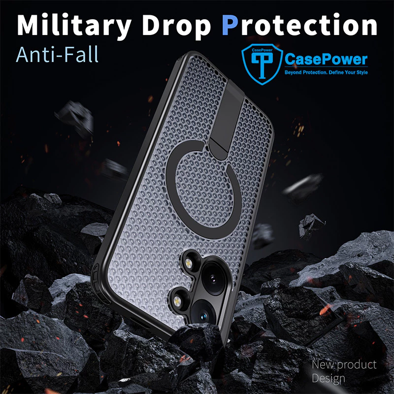 CasePower เคสแม่เหล็กสําหรับ Xiaomi POCO X8 Pro Max X7 Pro F8 Ultra F7 F8 Pro เคสโทรศัพท์วงเล็บมัลติฟังก์ชั่น Hollow การกระจายความร้อนกลางแจ้ง Anti Fall ฝาหลัง