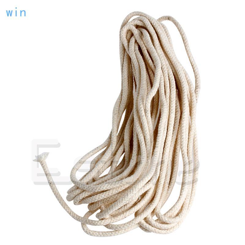 Win 10M 33 ฟุต Braided Wicks ไส้ตะเกียงผ้าฝ้ายธรรมชาติ DIY แสง