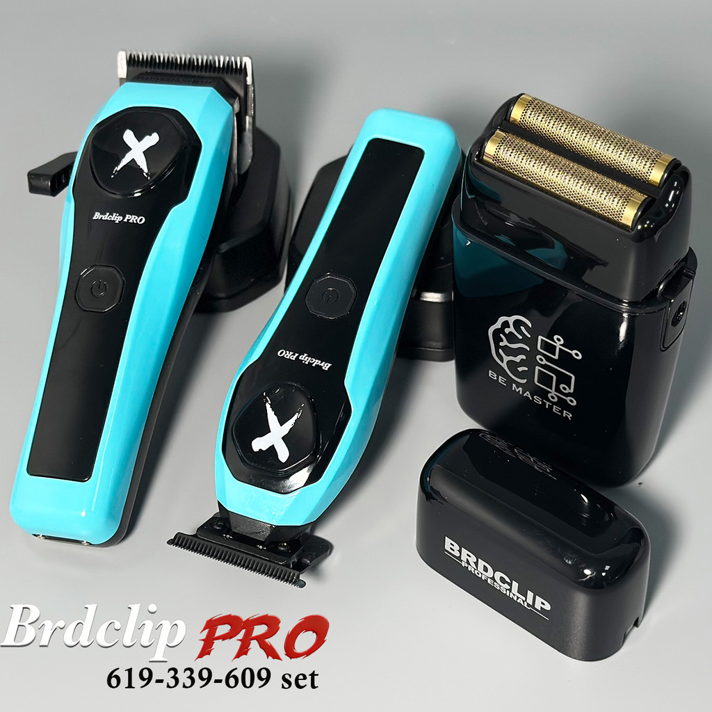 BRDCLIPPRO 619-339-609 ชุดปัตตาเลี่ยนตัดผมตัดผมมืออาชีพ DLC ใบมีด 2 สปีดเครื่องโกนหนวดพร้อมฐานล็อคการเดินทาง