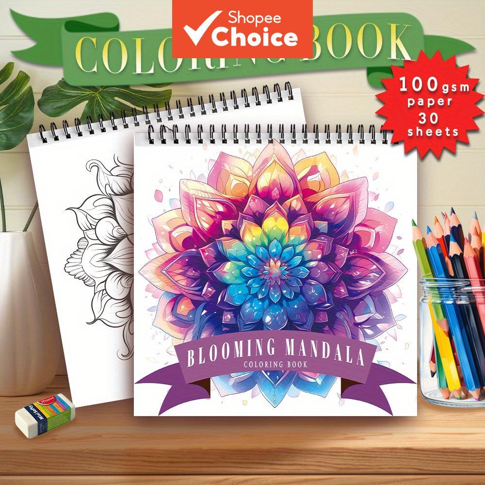 ผู้หญิงs Spiral Colouring Book 30 แผ่น 8.3x8.3 นิ้ว 100GSM กระดาษหนาความเครียดบรรเทา Back To School Holiday Party ของขวัญ