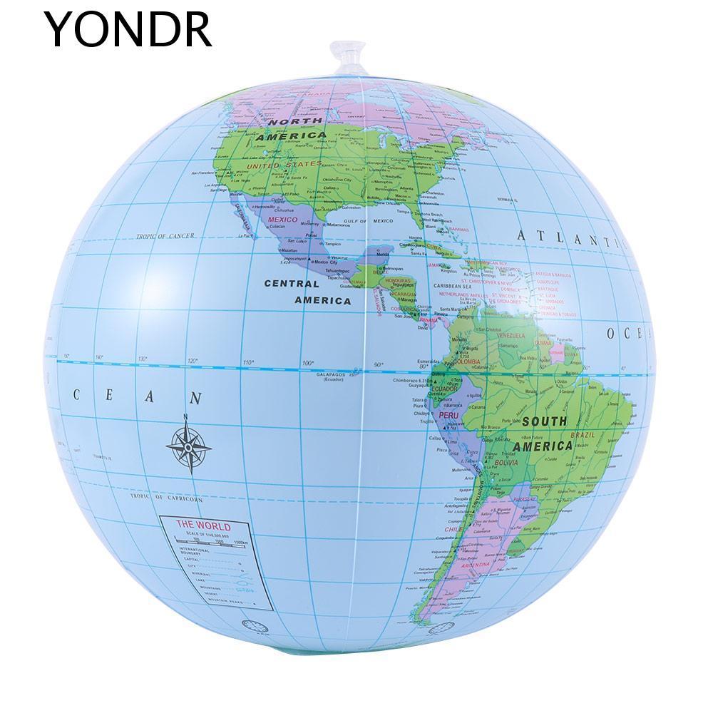 YONDR Globe Giant English ลูกบอลบอลลูนภูมิศาสตร์ทนทาน PVC 16 นิ้ว 40 ซม. แผนที่โลก