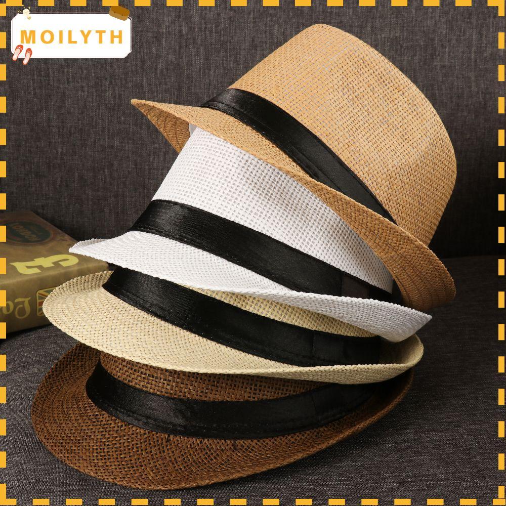 MOILYTH Sun Hat Wide Brim Beach Jazz Dress Hat