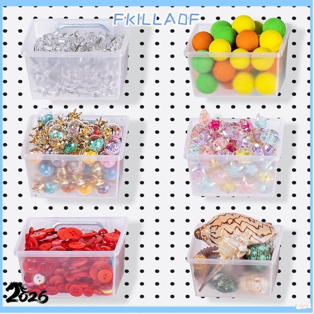 FKILLA0FCR Pegboard Bins, PP Pegboard Hooks, Cups Pegboard Box