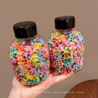 100ชิ้นเด็กที่มีสีสันดอกไม้กิ๊บขนาดเล็กสาวเรียบคลิปขนาดเล็กทารกมินิกิ๊บถักอุปกรณ์ผม