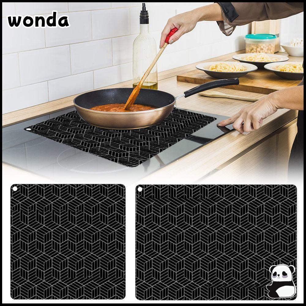 WONDA เสื่อ Cooktop แบบเหนี่ยวนํา, ตัวป้องกันแผ่นอบแบบเหนี่ยวนําซิลิโคนกันน้ํา, อุปกรณ์ครัวกันลื่นทนไฟแผ่นเตาแม่เหล็กไฟฟ้า
