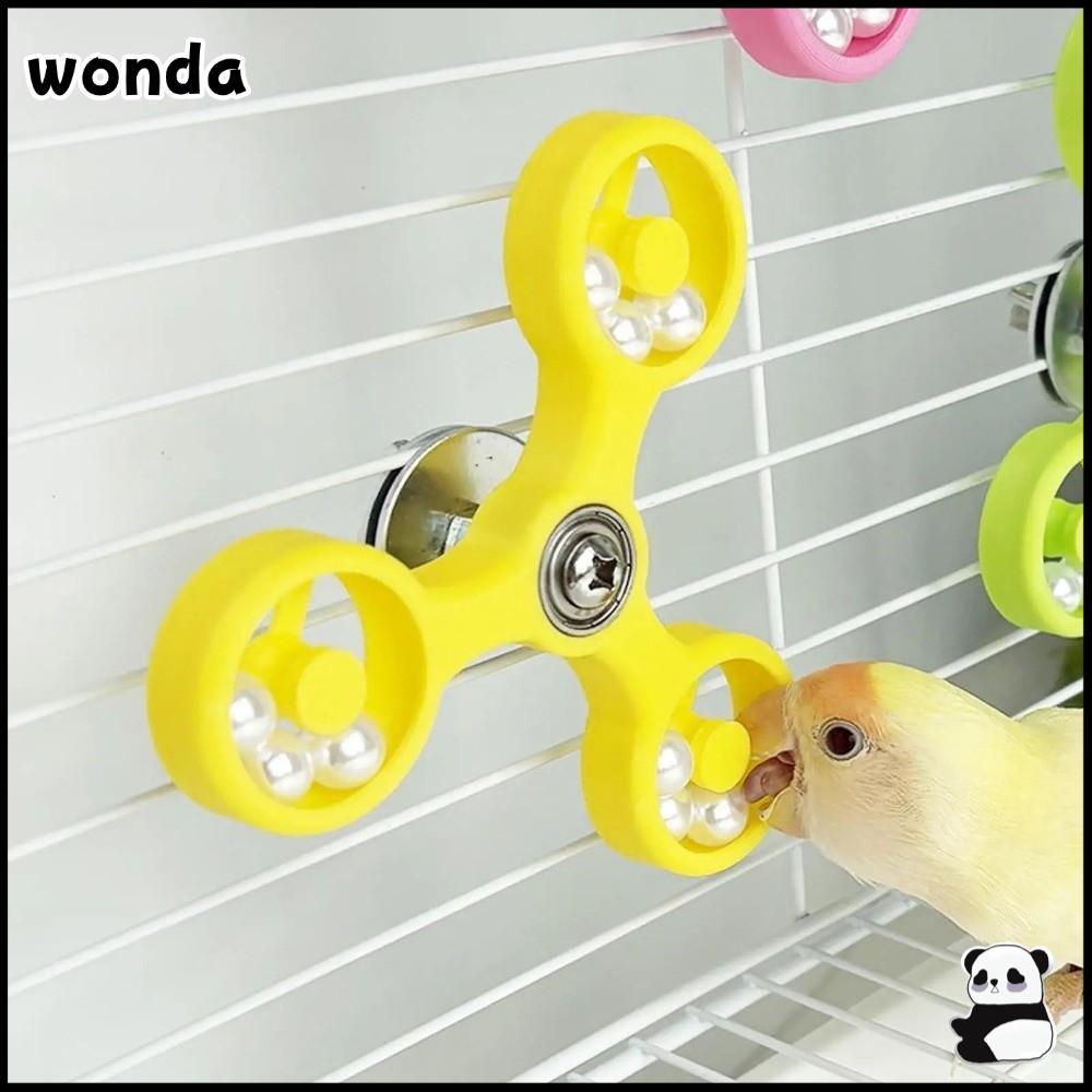 WONDA Spinner ล้อ, Budgie Parrot หมุนนกของเล่นแบบโต้ตอบ, Cockatiel Conure ABS Parakeet ของเล่นกรงอุปกรณ์เสริม