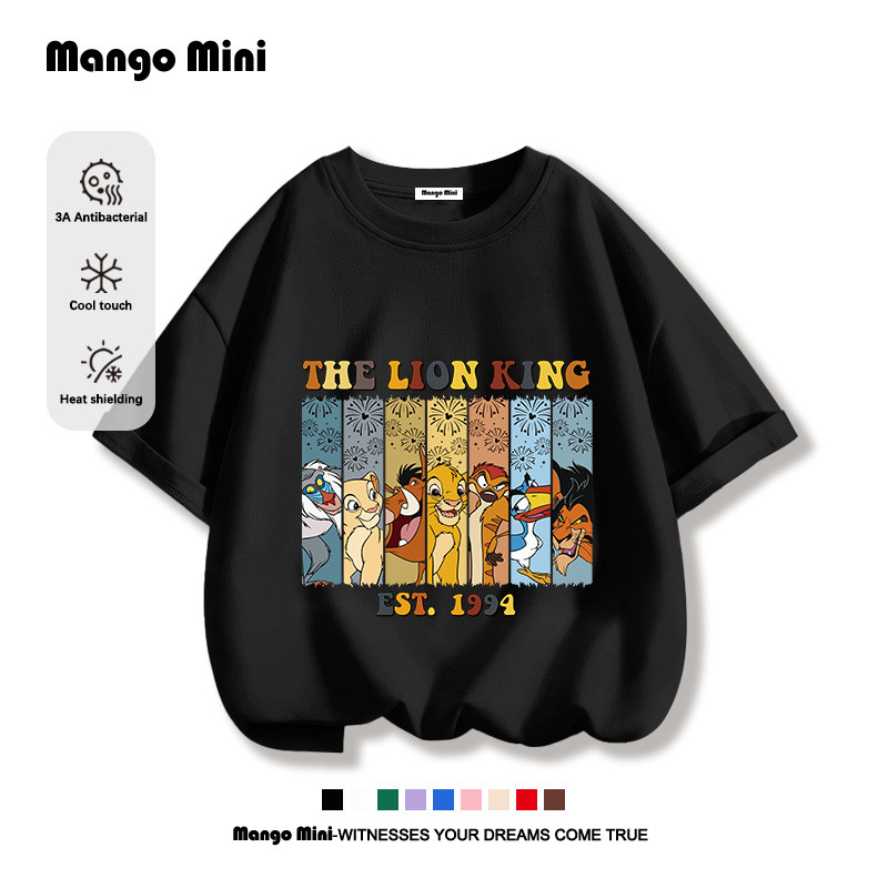 เสื้อยืดเด็ก The Lion King เสื้อเชิ้ตแขนสั้น ระบายอากาศได้ พิมพ์สัตว์น่ารัก (ส่งเร็ว จัดส่งจากไทย)