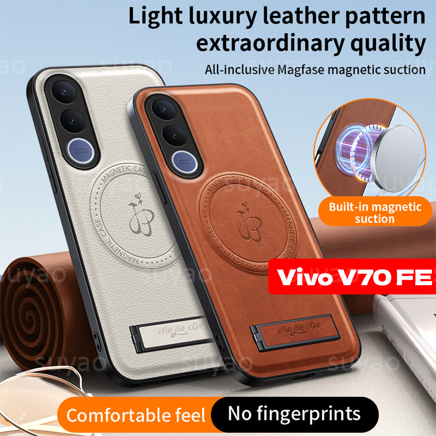 สําหรับ Vivo V70FE V70 FE 2026 เคสโทรศัพท์หรูหรา PU หนังผู้ถือแม่เหล็กปลอก VivoV70FE V70 V60 V50 Lite กันกระแทกป้องกันปกหลัง ราคา ถูกที่สุด ดีลบีเคเค
