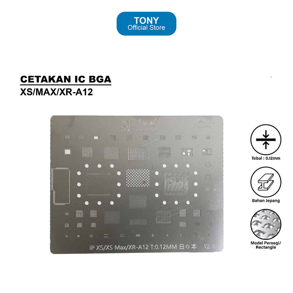 แม่พิมพ์ IC AMAOE A12 - แผ่น Reballing CPU iPhone XS/Max/XR - AMAOE A12