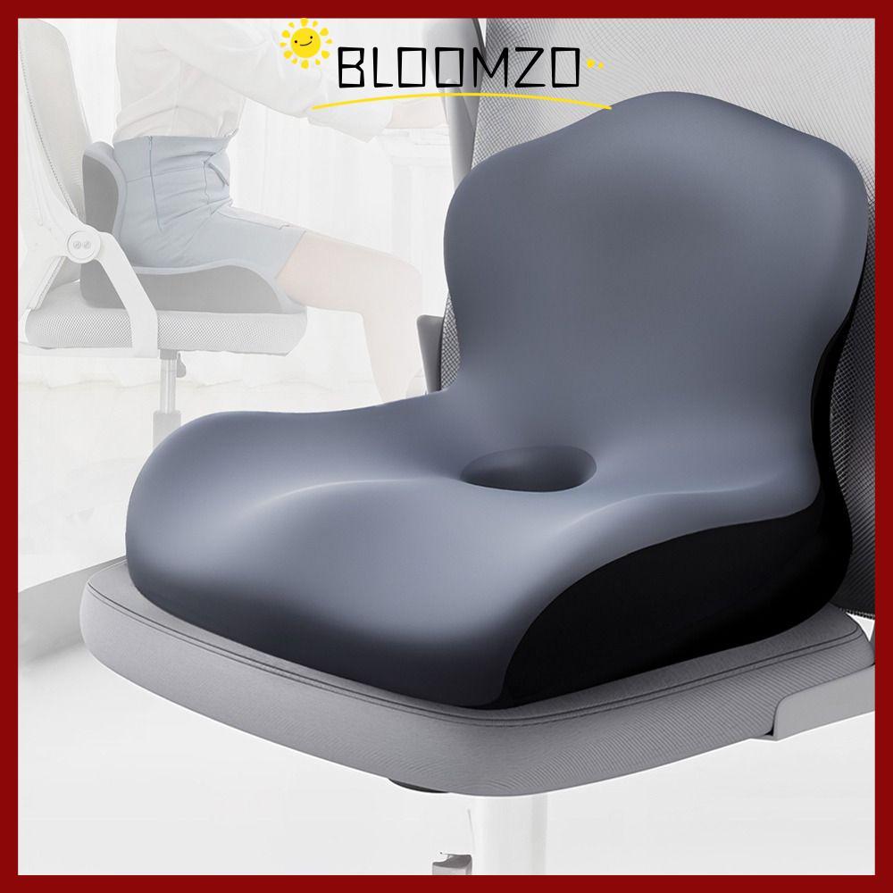 BLOOMZO เบาะรองนั่งเอว, เบาะรองนั่งเก้าอี้สํานักงานตามหลักสรีรศาสตร์แบบนุ่ม, เบาะรองนั่งรถยนต์บรรเทาความดันชิ้นเดียวแสนสบายสําหรับโฮมออฟฟิศ