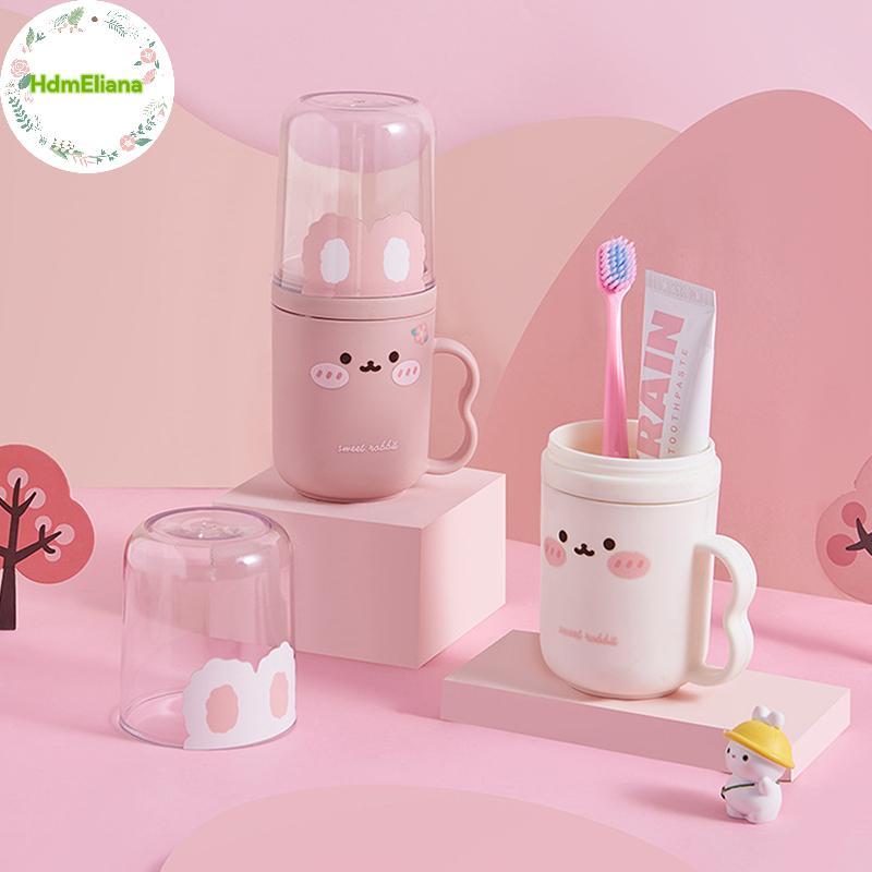 HdmEliana ใหม่น่ารักล้างถ้วยครัวเรือนฟันถ้วยแบบพกพากล่องเก็บแปรงสีฟัน Travel Grooming ชุดเด็กการ์ตูนน้ํายาบ้วนปากถ้วย TH