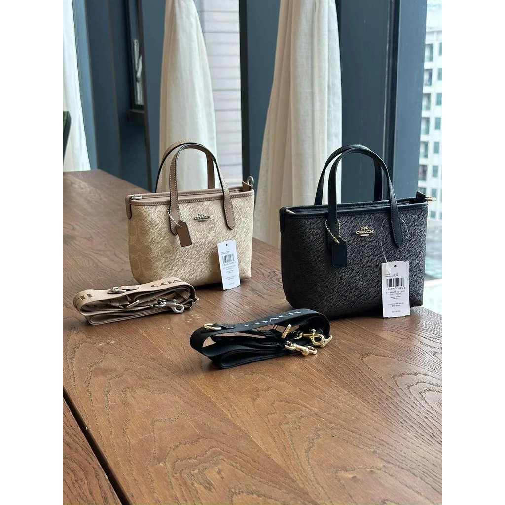Coach Mini City Small Tote กระเป๋าสะพายข้างและถือได้ CW032 (สายสะพายไหล่กว้าง)