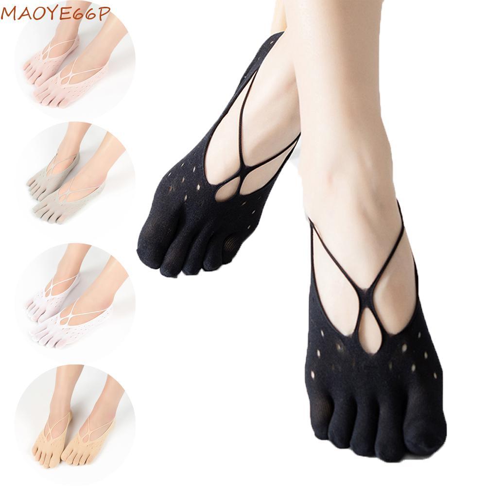 MAOYE66P Toe Socks Ultra-thin Girls Funny Toe Fashion Hollow Anti-skid Short Socks