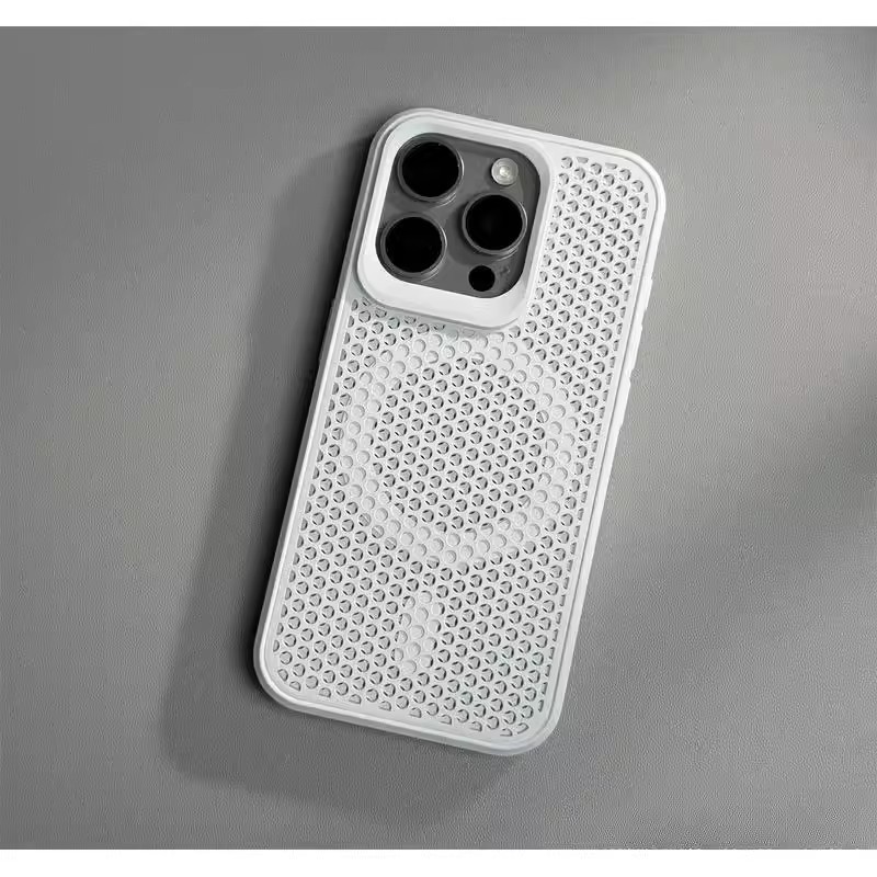 เหมาะสําหรับ iPhone17promax Honeycomb การกระจายความร้อนเคสโทรศัพท์แม่เหล็ก Apple 16 Simple Shock-pro