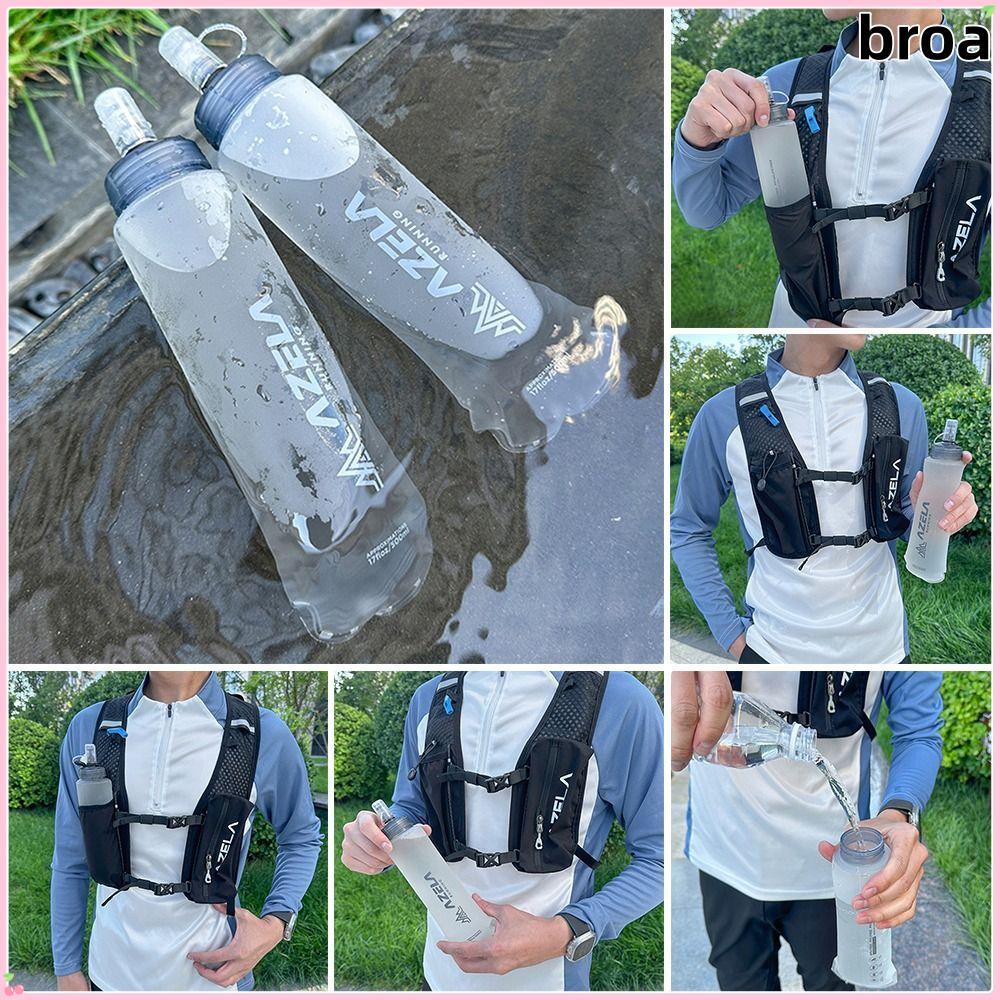 BROA 250/500ml ขวดน้ํากีฬา,แบบพกพาพับถุงน้ํานุ่ม,ฤดูร้อนวิ่งน้ําหนักเบา Camping Drinkware กาต้มน้ํากลางแจ้ง