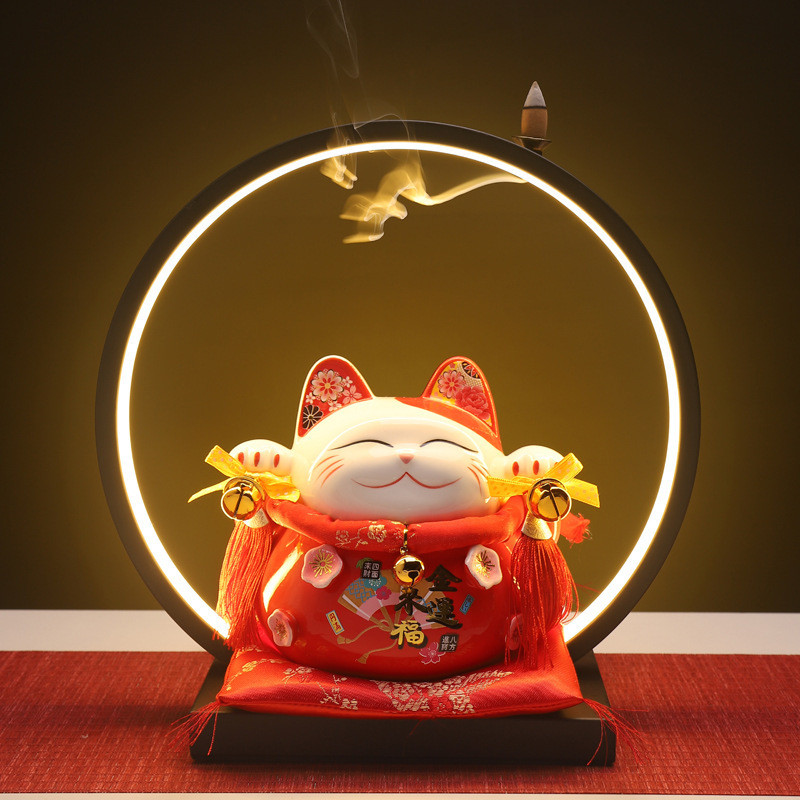 Lucky Cat ตกแต่งขนาดใหญ่ Piggy Bank Shop เปิดตกแต่งของขวัญสร้างสรรค์เครื่องใช้ในบ้านเซรามิคหัตถกรรมข