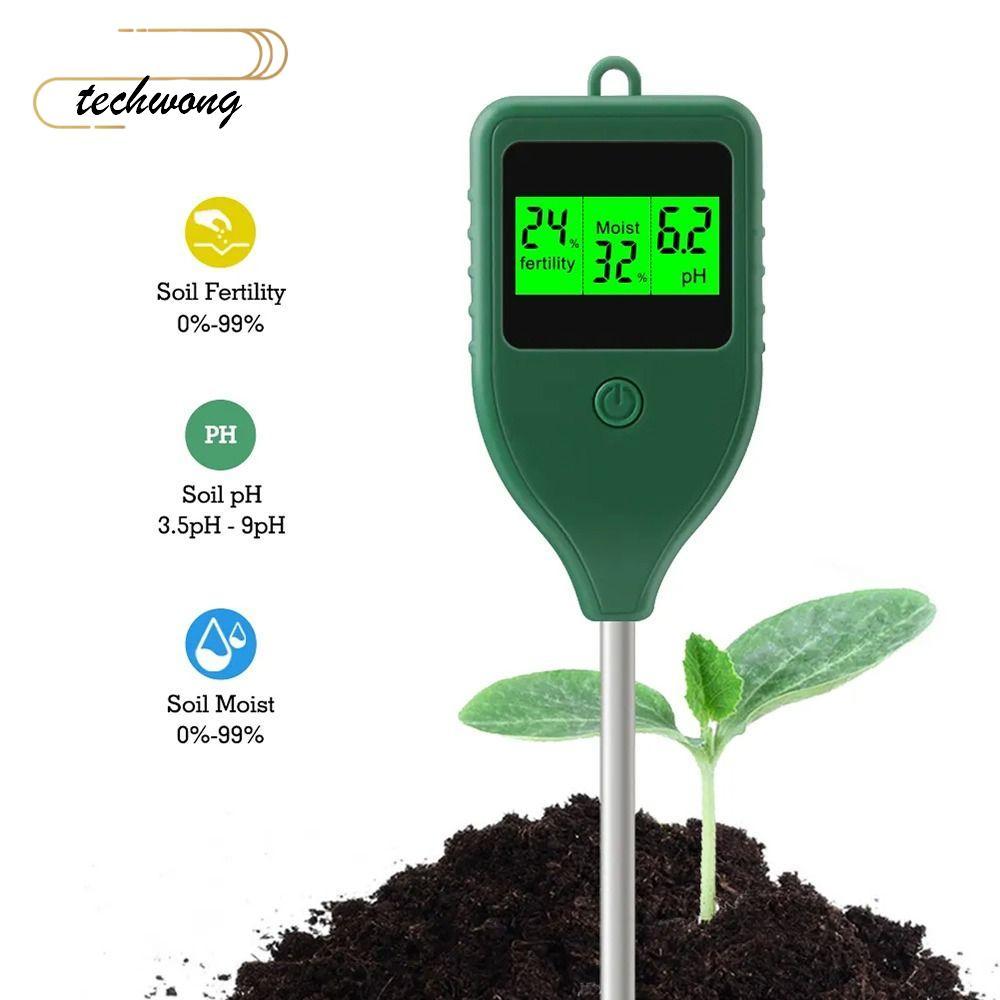TECHWONG PH Meter, Multi-functional 3 in 1 Soil Tester, Professional Anti-overwatering สะดวก Soil Fe