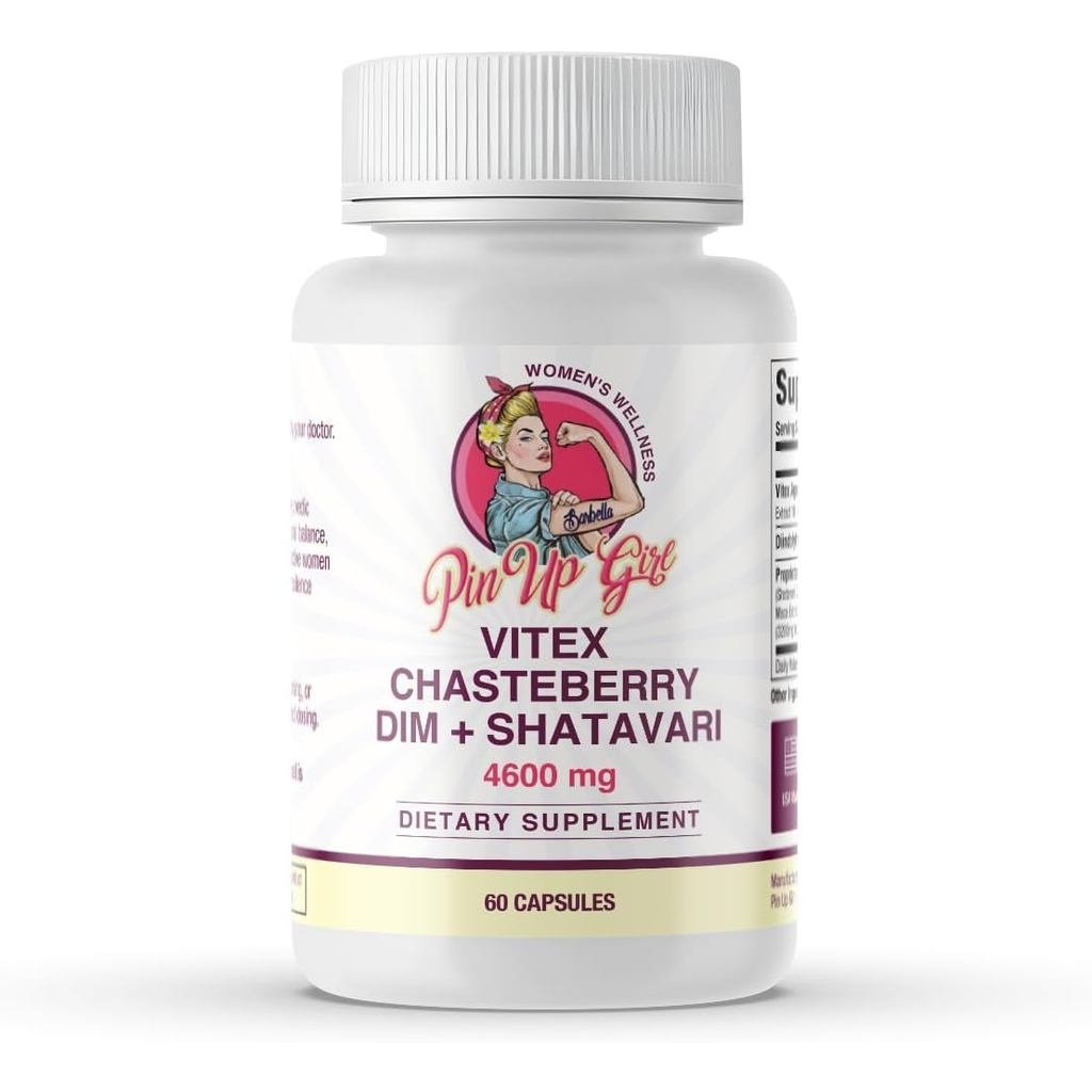 Pin Up Girl Vitex Chasteberry + DIM & Shatavari – อาหารเสริมสมดุลฮอร์โมนสําหรับผู้หญิง – รองรับสมดุล