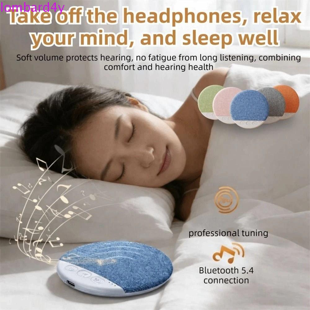 LOMBARD ลําโพงบลูทูธ Under Pillow บลูทูธ 5.4 บางเฉียบ|เครื่องเล่นเสียงสําหรับการนอนหลับดีขึ้น ปิดเสียงไฮไฟสเตอริโอเสียงสีขาว|ดีขึ้นสลีป