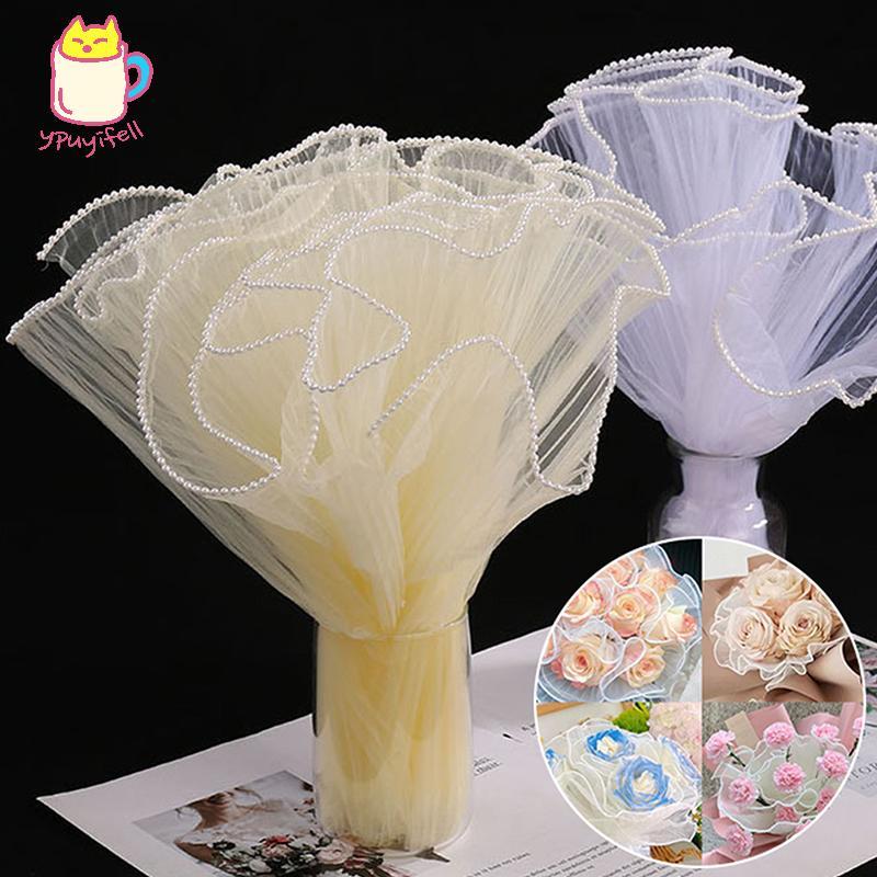 [YPU] Sketchkris1M กระดาษห่อดอกไม้ Wave Yarn Florist combed Bouquet Paaging Lace Mesh Florist Bouque