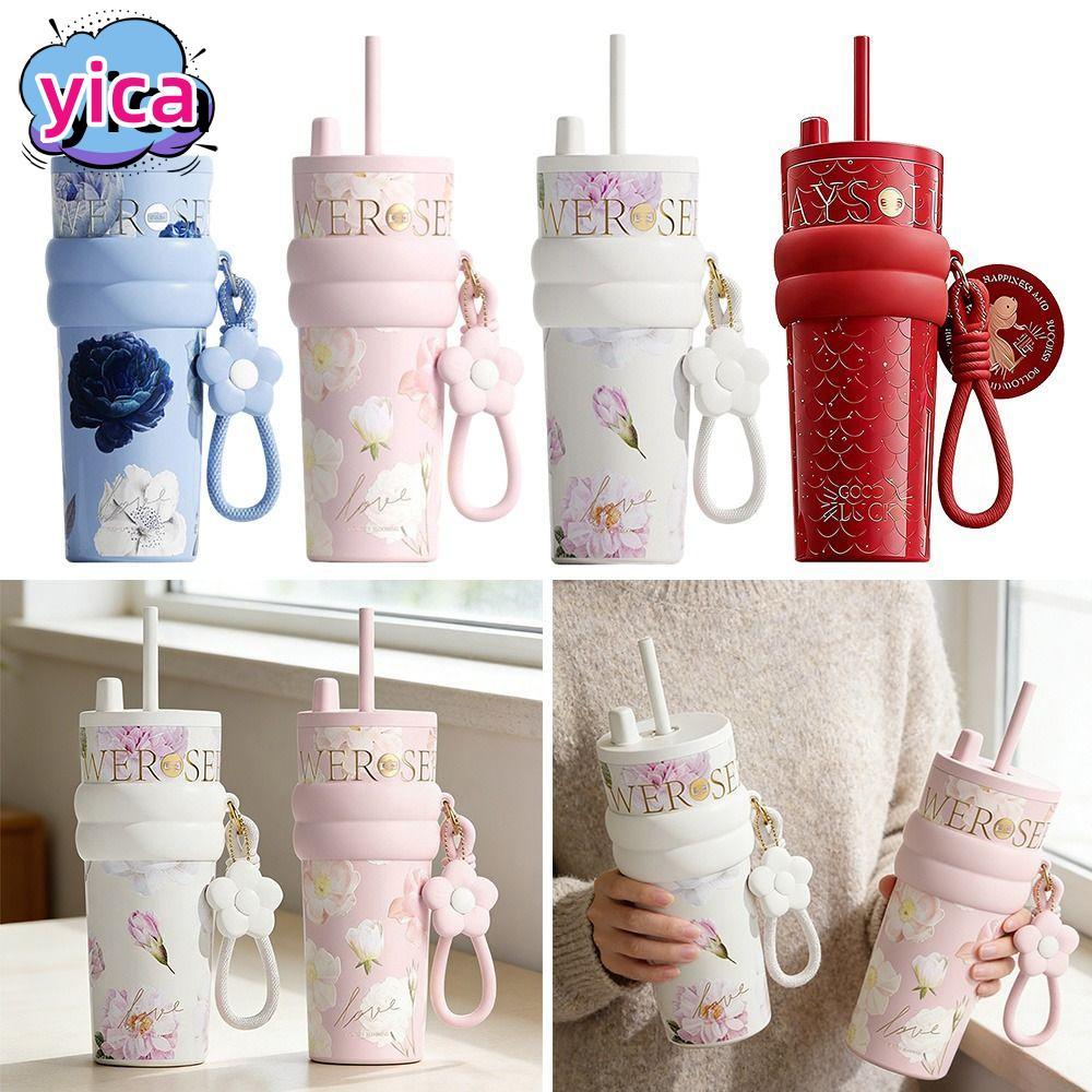 ยี่กา ถ้วยฉนวน,316สแตนเลสเซรามิก-เคลือบด้านในซับถ้วยเย็น,ความร้อนเครื่องดื่มคู่ความจุขนาดใหญ่เซรามิกภายในหม้อกระติกน้ําร้อนถ้วยผู้หญิงของขวั